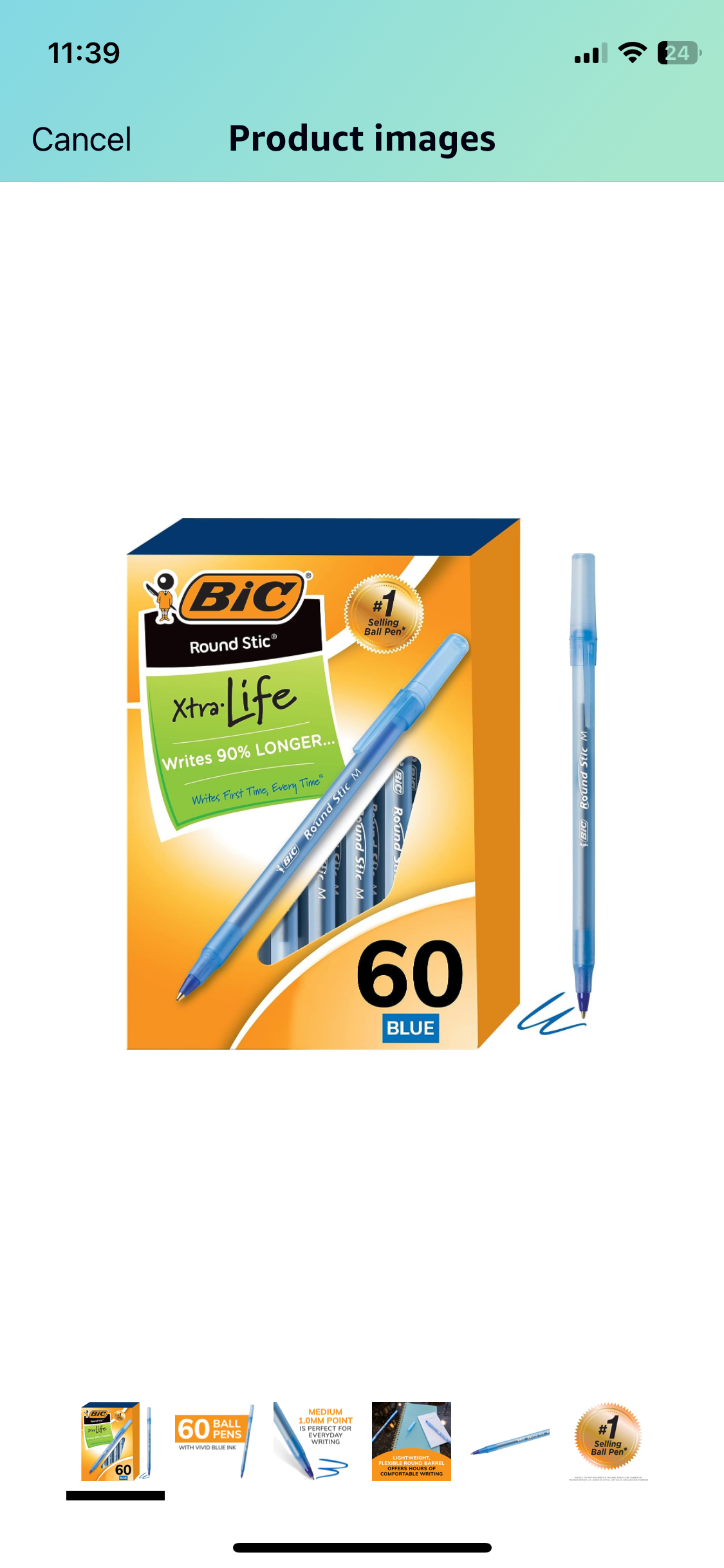 BIC Round Stic Xtra Life Blue Ballpoint Pens, Medium Point (1.0mm), 60-Count Pack of Bulk Pens, Flexible Round Barrel for Writing Comfort, No. 1 Selling Ballpoint Pens