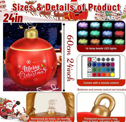 Giant PVC Inflatable Christmas Decorated Ball Ornaments Outdoor