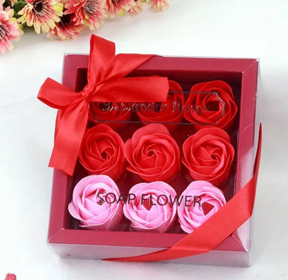 9pcs, Roses Soap Flower Gift Box