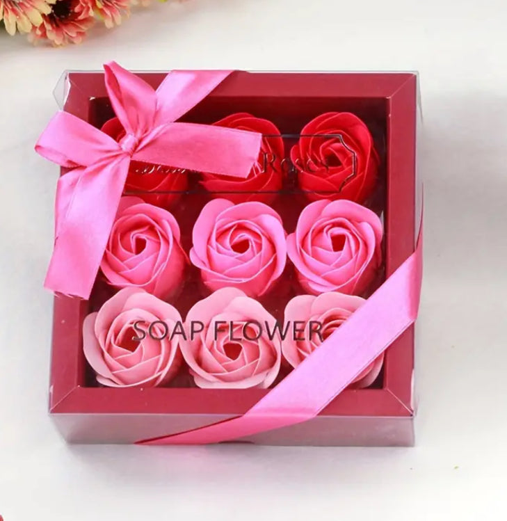 9pcs, Roses Soap Flower Gift Box