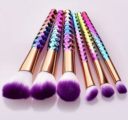 Purple Chrome Makeup Brush Set