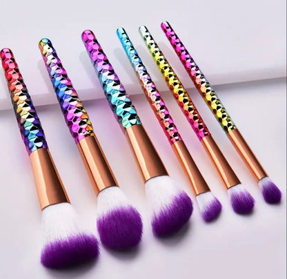 Purple Chrome Makeup Brush Set