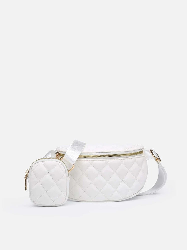 Mini Geometric Quilted Waist Bag