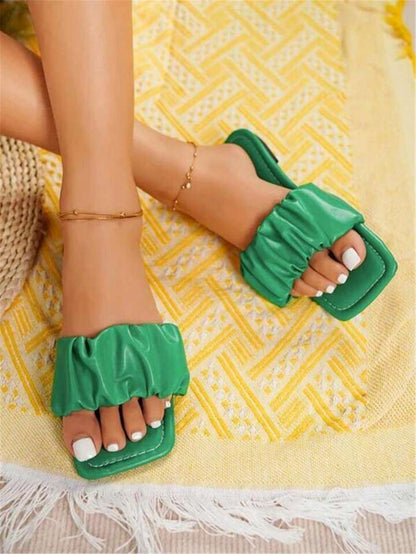 Runched flat sandals