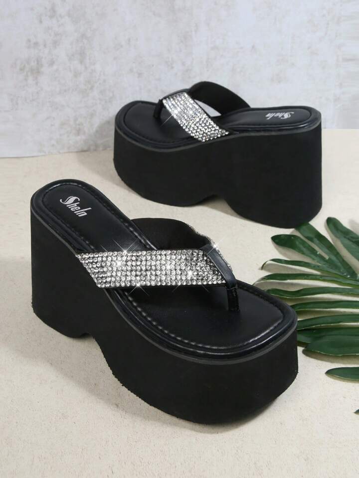 Jeweled Strap Wedge