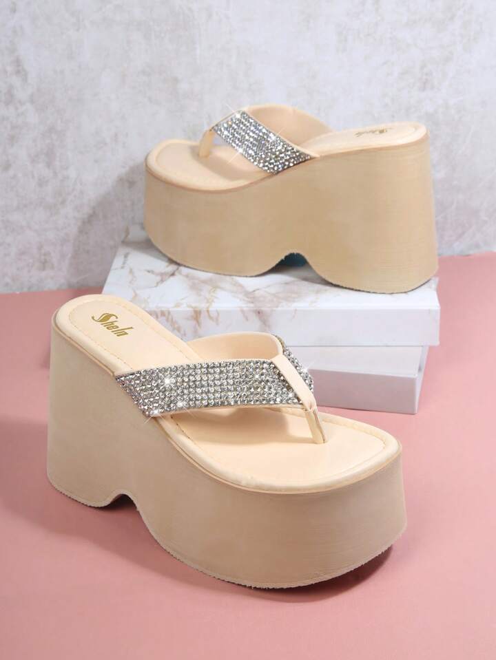 Jeweled Strap Wedge