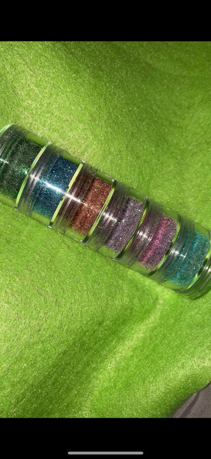 6pc Jumbo Loose Glitter Stacks