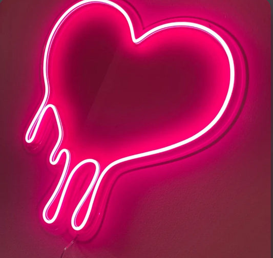 Dripping Heart Neon Sign