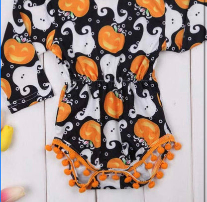 Orange pumpkin romper