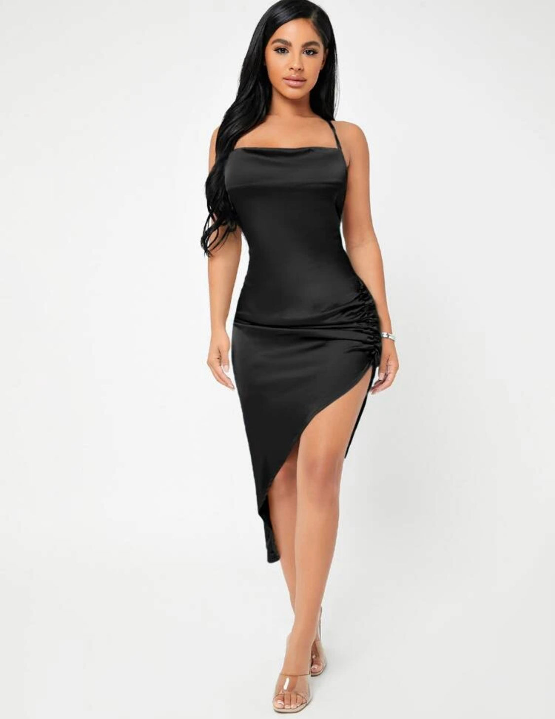 Criss-Cross Tie Backless Split Thigh Dress