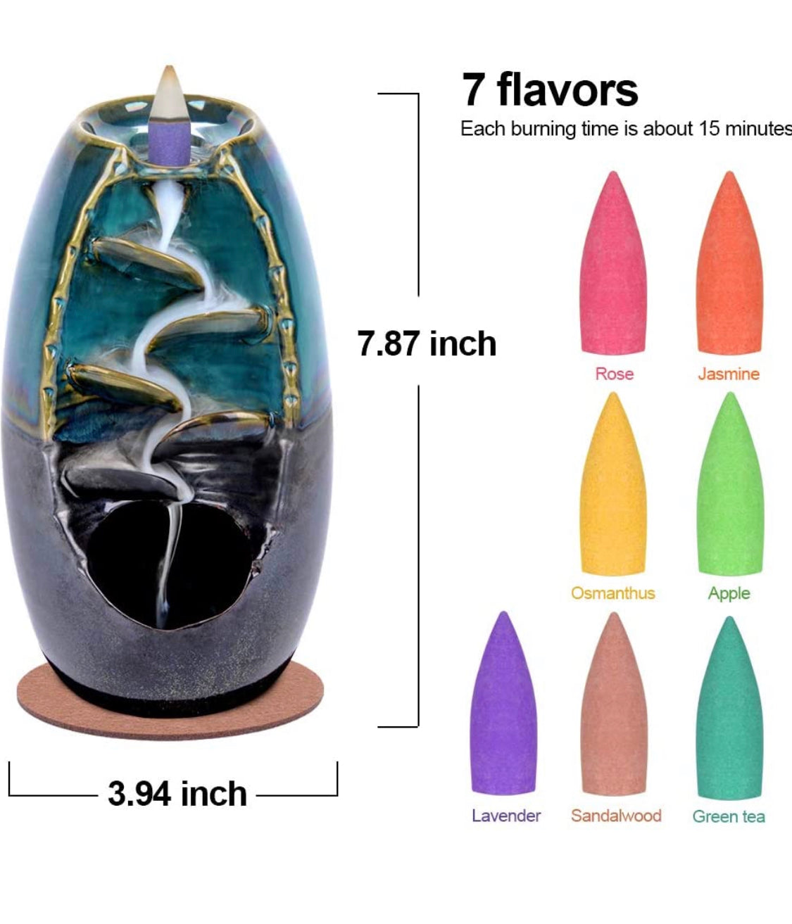 Ceramic Backflow Incense Holder Waterfall Incense Burner