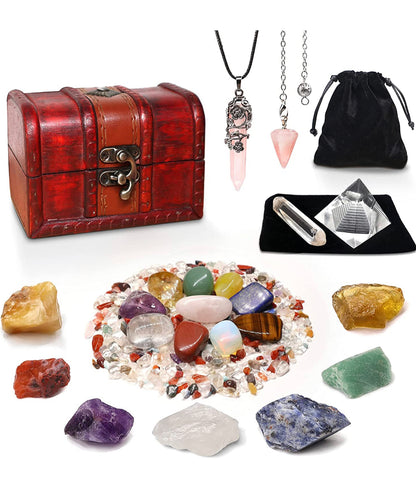 Natural Crystals and Healing Stones Set