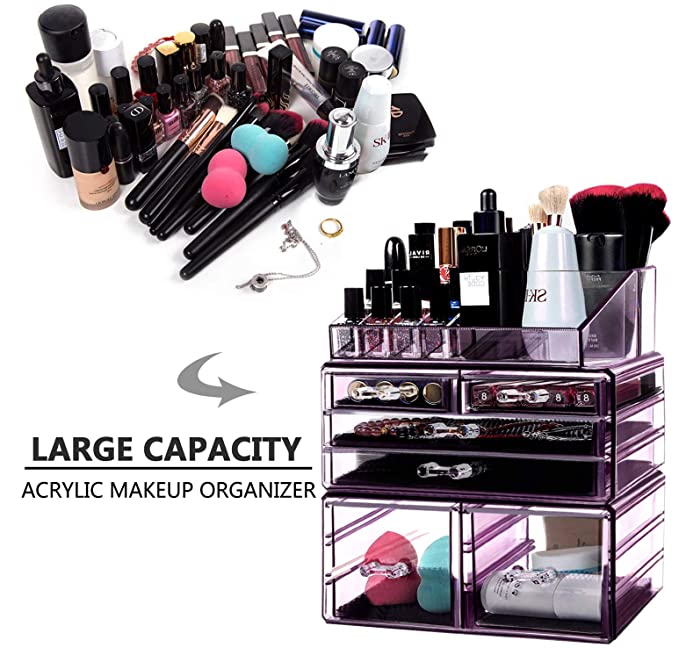 3 Pieces Acrylic Cosmetic/Makeup Storage