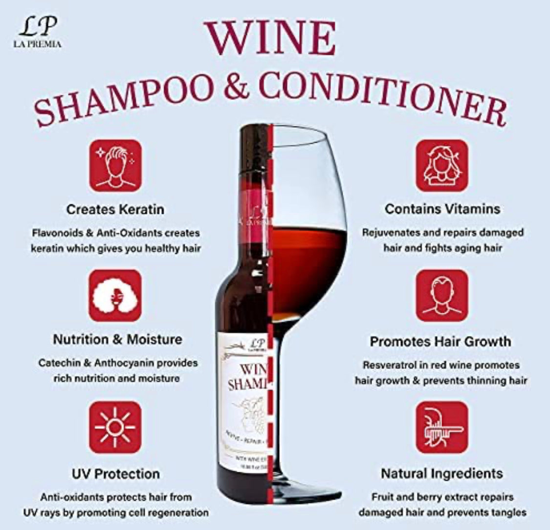 Wine Shampoo & Conditioner For Damage Free