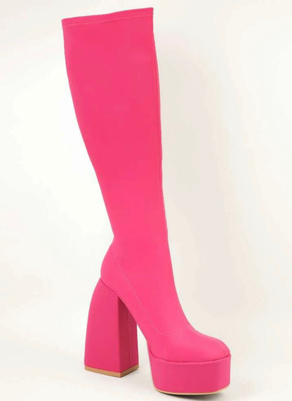 Lala Land Velvet Knee High Boots